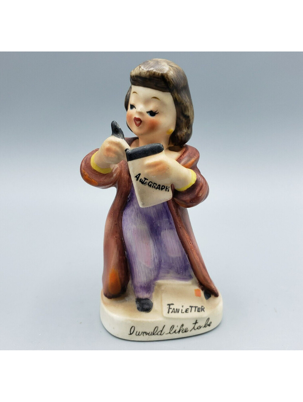 Vintage 1957 Lefton Porcelain Figurine I Would Like to Be Actress Movie Star